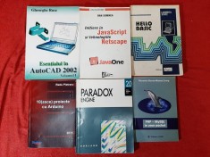6 vol. diverse de informatica, calculatoare (AutoCAD, Javascript, Basic, Arduino, Paradox, PHP-MySQL)