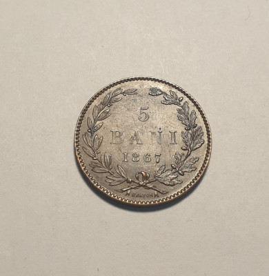 5 bani 1867 Heaton Superb Piesa de Colectie foto