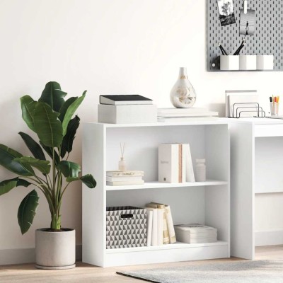 vidaXL Bibliotecă, alb, 80x24x75 cm, lemn prelucrat 800891 foto