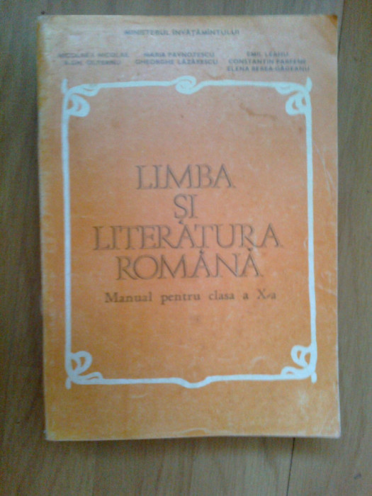 h6 Limba Si Literatura Romana. Manual Pentru Clasa A X-A - Nicolae I. Nicolae