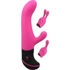Vibrator Butch Cassidy, 10 Moduri Vibratii + 10 Intensitati de Viteza, Silicon, Roz, 21 cm