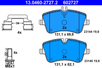 ATE 13.0460-2727.2 set placute frana,frana disc foto