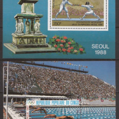 CONGO SPORT J.O. DE VARA 1988 ( 2 colite dt.) MNH