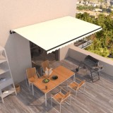 VidaXL Copertină retractabilă automat, crem, 500x300 cm