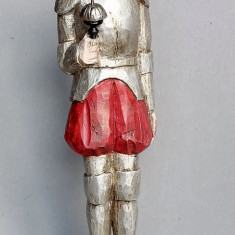 Don Quijote - Statueta 46cm vintage din lemn cu postament, vechime cca 90 ani