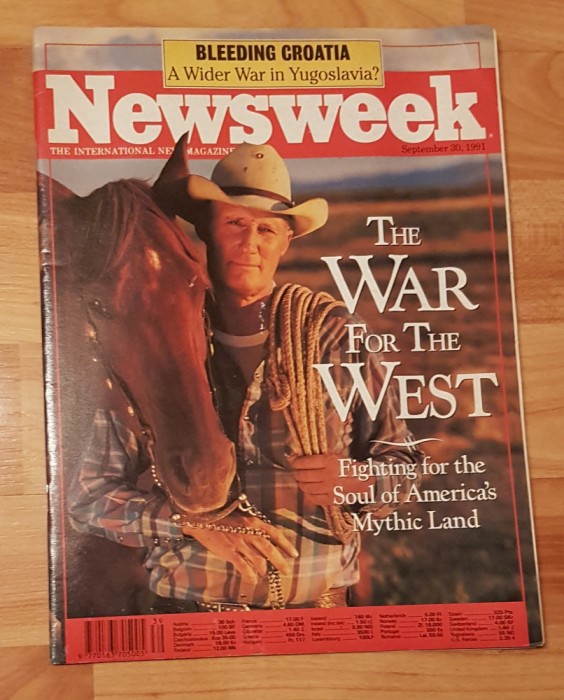 Revista Newsweek din 30 Septembrie 1991: The War for the West. In limba engleza