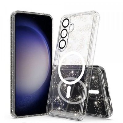 Husa MagSafe pentru Samsung Galaxy S24+ S926, Techsuit, SparkleSkin, Transparenta foto