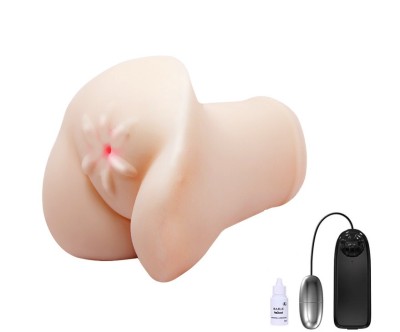 Masturbator Anus Super Realistic, Glont Vibrator cu Telecomanda, Natural, 15.5 cm foto