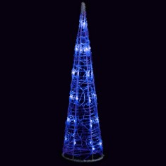 Piramida decorativa con de lumini cu LED albastru 60 cm acril foto