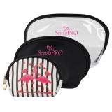 Portfard Travel Transparent &amp; Black, SensoPRO Flamingo, set 3 buc