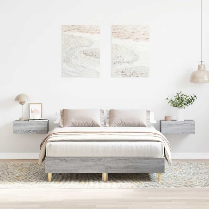 vidaXL Cadru de pat fără saltea Gri Sonoma 120x200 cm lemn prelucrat 861035