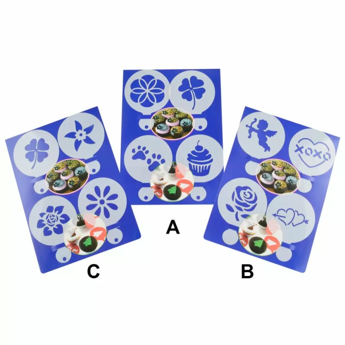Set Sabloane Decorare Cappuccino si Prajituri 4 buc Handy KitchenServ