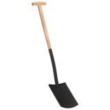 Cumpara ieftin Lopată de săpat grădină, m&acirc;ner formă T, oțel/lemn esență tare