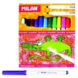 Set 12 Carioci Milan, din care 1 Sterge, Cerneala pe Baza de Apa, Desen Artistic, Luminozitate Ridicata