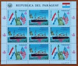PARAGUAY-''VAPOARE-USA-BICENTENAR ''BLOC de 9VAL.-MNH-NESTAMPIL.-VEZI SCAN, Nestampilat