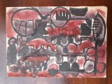 25. Pictura abstracta, acuarela veche