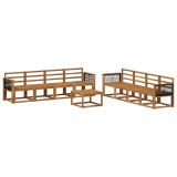 vidaXL Set de canapele de exterior 7 pcs natural Lemn Solid de Acacia 3385090