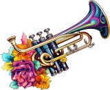 Cumpara ieftin Sticker decorativ, Trompeta, Turcoaz, 73 cm, 8384ST-13, Oem