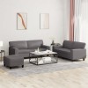 VidaXL Set de canapele, 3 piese, gri, piele ecologică