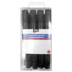 Set 12 Markere Permanente Negre Aro