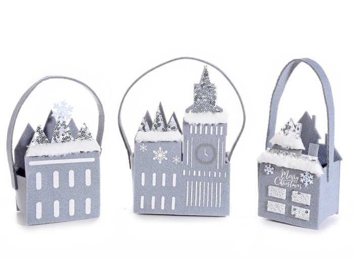 Set 3 gentute cadou din fetru, Casuta din basme, 3 modele