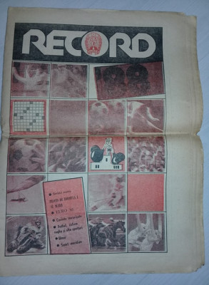 ziar sportiv RECORD 1988,ziarul tuturor sporturilor,RAR,de colectie foto