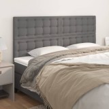 Cumpara ieftin Tăblii de pat, 4 buc, gri, 100x5x78/88 cm, piele ecologică