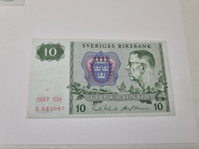 bancnota suedia 10 k 1987 foto