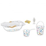 Cumpara ieftin Set cadita de baie cu 6 piese BabyJem (Culoare: Roz)