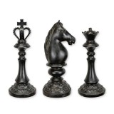 Set trei piese sah negre din rasini JA-54, Animale