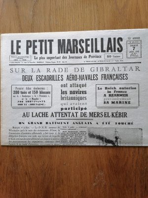 ZIARE VECHI-Le Petit Marseillais 1940 -stiri al doilea Război mondial. foto