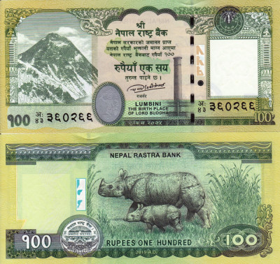 NEPAL 100 rupees 2019 UNC!!! foto