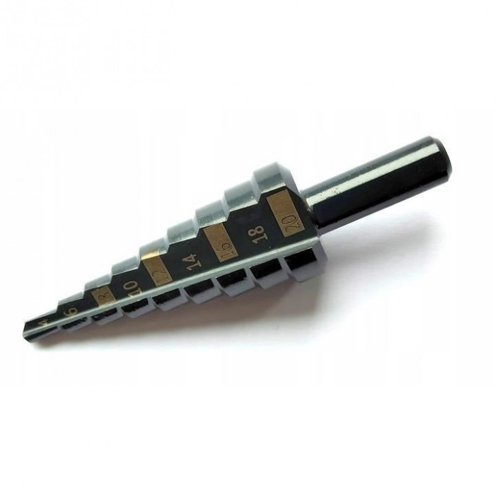 Burghiu pentru metal, in trepte, nitrura de titan, 4-20 mm, 65 mm, Richmann Exclusive