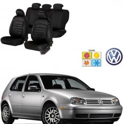 Set Huse scaune dedicate VW GOLF 1998 - 2005 Premium insertii piele foto