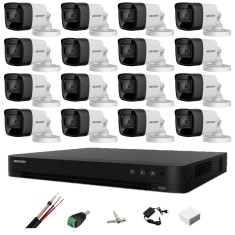 Sistem de supraveghere Hikvision 16 camere 8MP 4 in 1, 2.8mm, IR 30m, DVR 16 canale 4K, accesorii de montaj SafetyGuard Surveillance foto