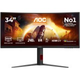 Cumpara ieftin AOC CU34G4Z , Monitor Gaming 34, &sup3; Fast VA, UWQHD, 240Hz, 1ms, HDR400, Curbat