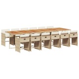 Cumpara ieftin Set mobilier de gradina cu perne, 13 piese, bej, poliratan