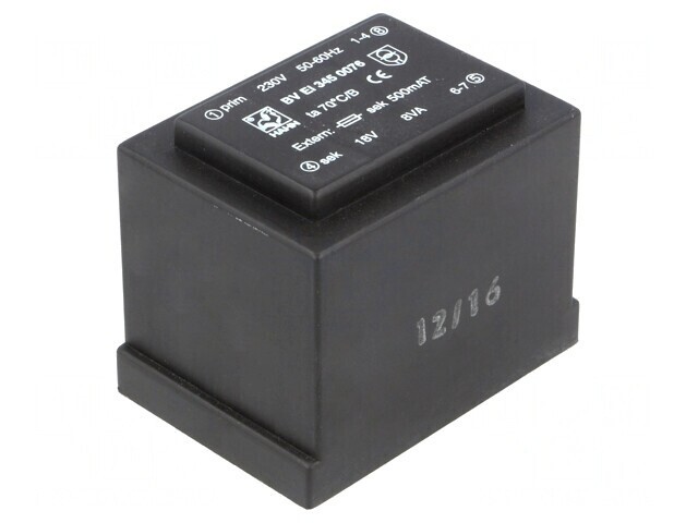 Transformator &icirc;ncapsulat 8VA 230V 18V 444mA PCB