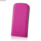 Husa Piele Sony Xperia E1 D2005 Roz Slim Flip Book