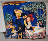 ESARFA/ BATIC VINTAGE DIN MATASE CU IMAGINEA TABLOULUI LUI PIERRE-AUGUSTE RENOIR