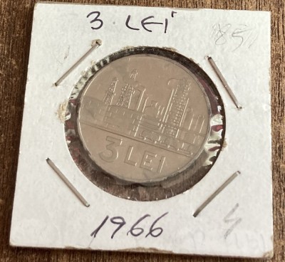 C10 85 - Moneda foarte veche - Romania - 3 lei 1966 foto