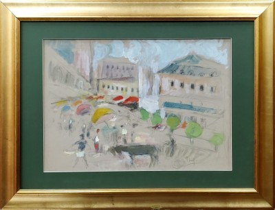 Iosif Rosenbluth (1894-1975) - Piata in Bucuresti foto