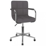 VidaXL Scaun de bucătărie pivotant, gri taupe, material textil