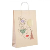 Sacosa Cadou Abstract, Model Chip Femeie, Somon, 33x10x45cm, Oem