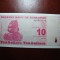 ZIMBABWE 10 DOLARI 2009 UNC