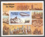 Niger 1976 Zeppelins, perf. sheet, used T.125, Stampilat