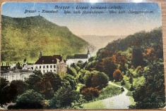 1924 CP color Liceul Romano Catolic Brasov / Brasso / Kronstadt / circulata Bucuresti / cenzurat scrisul in maghiara / scoal confesionala Transilvania