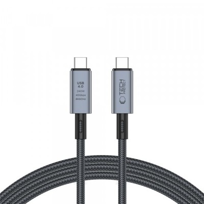 Cablu Date si Incarcare USB-C - USB-C Tech-Protect Ultraboost Max, 240W, 2m, Gri foto