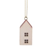 Ornament brad Craciun Casuta lemn multicolor 3x3x6 cm