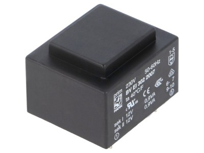 Transformator PCB 230V 12V, 1,8VA foto